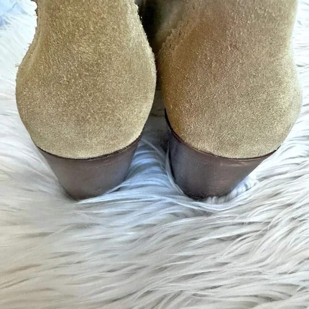 MADEWELL x 1937 | Suede Leather "Aberdeen" Tan Fringe Ankle Boots Booties | 9 - Picture 6 of 9